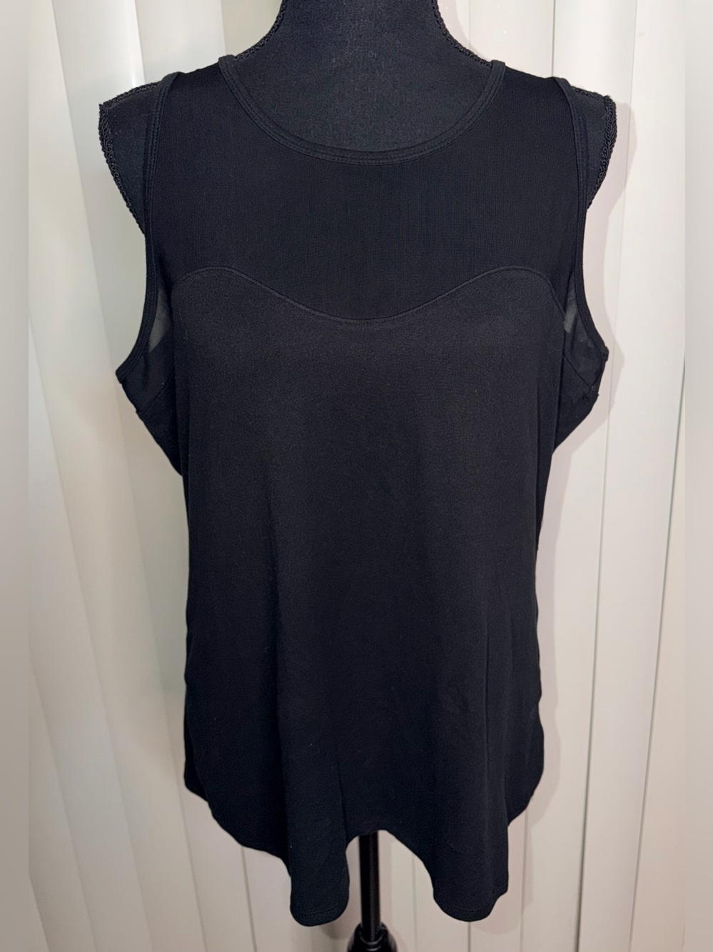 Pro Player Women's Athletic Tank Black Sleeveless Mesh Top Portion Sz L Gym - Picture 3 of 10